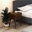 Allora Mid-Century Modern Wood Night Stand in Brown Walnut