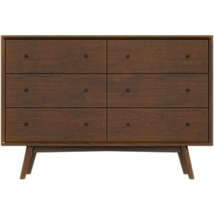 allora mid century modern dresser in brown walnut