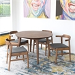 Allora 5-Piece Modern Walnut Solid Wood Dining Set with 4 Dining Chairs