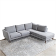 Allora Mid-Century Microfiber Pillow Back Right-Facing Sectional in Light Gray