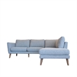 Allora Mid-Century Microfiber Pillow Back Right-Facing Sectional in Light Gray