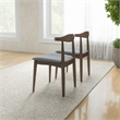 Allora Mid-Century Modern Fabric Dining Chair in Gray (Set of 2)
