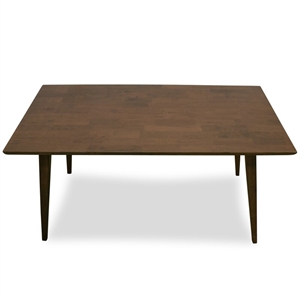 allora mid century modern wood large dining table in brown walnut