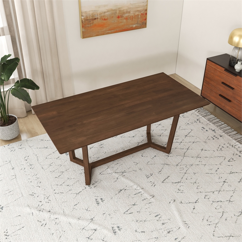 Allora Mid Century Modern Dining Table in Walnut