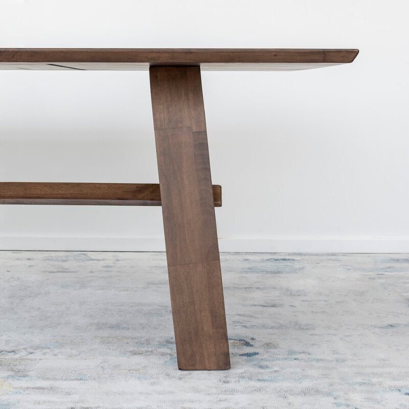 Allora Mid Century Modern Dining Table in Walnut Brown