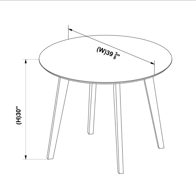 Allora Mid Century Modern Piper Walnut Brown Round Dining Table