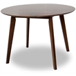Allora Mid Century Modern Piper Walnut Brown Round Dining Table
