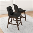 Allora Faux Leather Upholstered Counter Stool in Black (Set of 2)