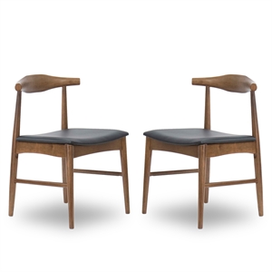allora mid century modern faux leather dining chair (set of 2)