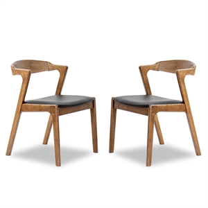 allora mid century faux leather leather dining chair (set of 2)
