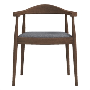Allora Fabric Upholstered Dining Chair in Gray/Walnut Frame (Set of 2)