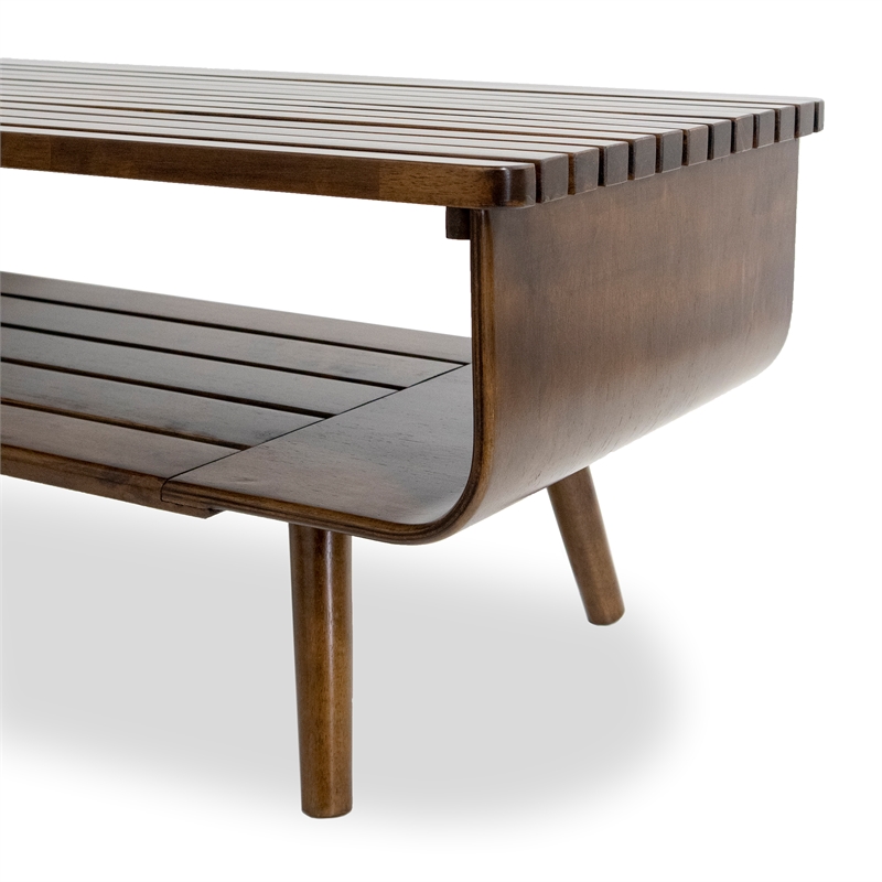 Allora Mid Century Teak Coffee Table in Brown
