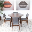Allora Mid Century Modern 5 Piece Fabric Dining Chair Set in Walnut