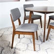 Allora Mid Century Modern 5 Piece Fabric Dining Chair Set in Walnut