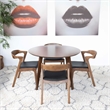 Allora Mid Century 5 Piece Fabric Dining Chair Set in Walnut Black