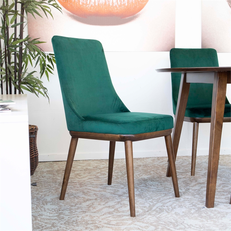 mid century modern velvet dining chairs