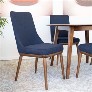 allora mid century modern dining chair in blue (set of 2)