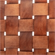 Allora Solid Teak Wood and Genuine Leather Upholstered Bench in Cognac Tan