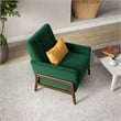 Allora Mid-Century Modern Tight Back Velvet Lounge Chair in Green