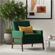 Allora Mid-Century Modern Tight Back Velvet Lounge Chair in Green