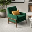 Allora Mid-Century Modern Tight Back Velvet Lounge Chair in Green