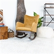 Allora Mid-Century Modern Tight Back Velvet Rocking Chair in Yellow