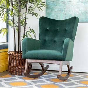 allora mid-century modern rocking chair in green