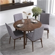 Allora 5-Piece Mid-Century Modern Dining Set with 4 Fabric Dining Chairs in Grey