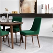 Allora 5-Piece Mid-Century Dining Set with 4 Velvet Dining Chairs in Green