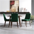 Allora 5-Piece Mid-Century Dining Set with 4 Velvet Dining Chairs in Green