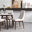 Allora 5-Piece Mid-Century Dining Set with 4 Fabric Dining Chairs in Beige
