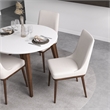 Allora 5-Piece Mid-Century Dining Set with 4 Fabric Dining Chairs in Beige