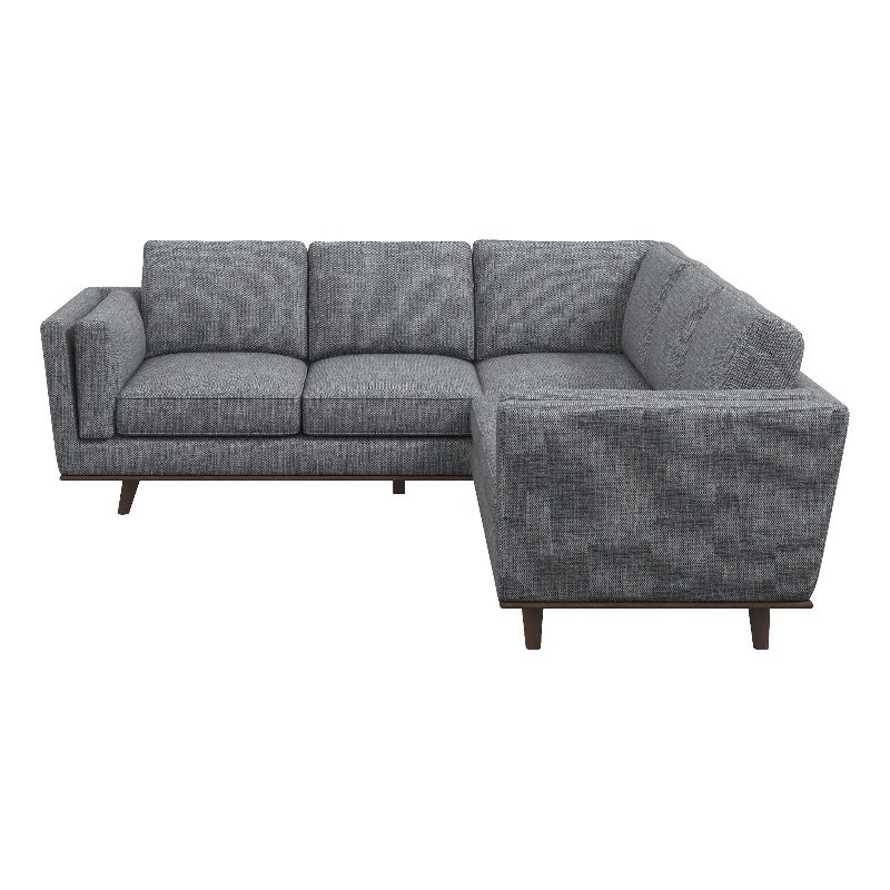 Allora Mid-Century Modern Pillow Back Right-Facing Sectional in Dark Gray