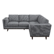 Allora Mid-Century Modern Pillow Back Right-Facing Sectional in Dark Gray