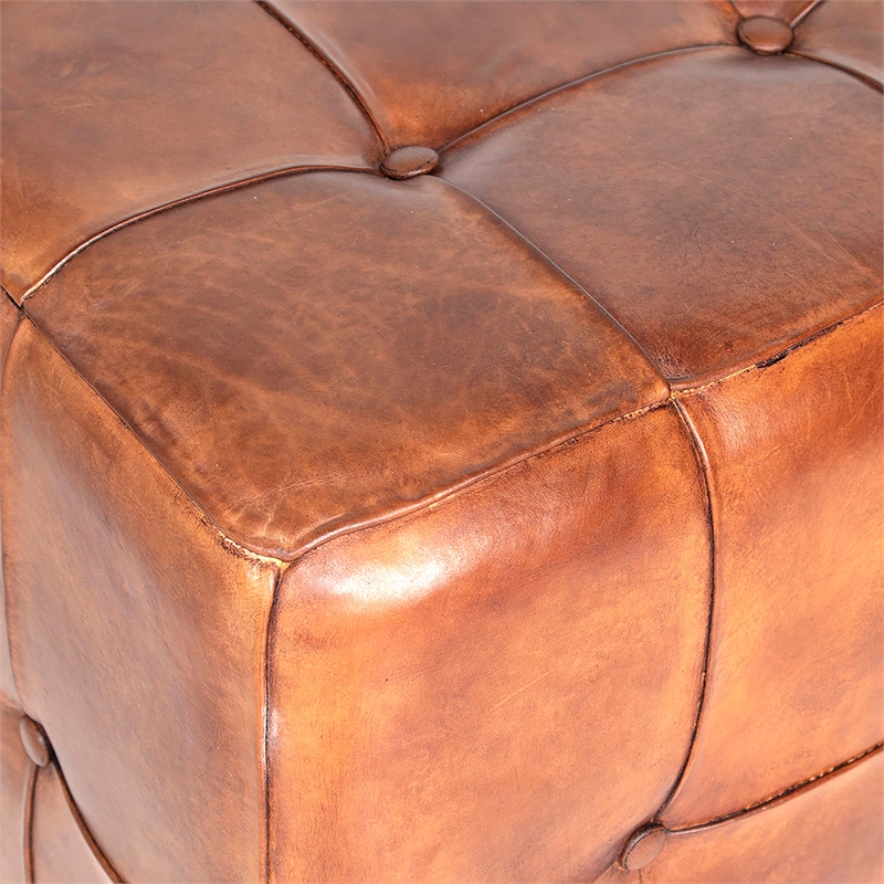 Allora Mid Century Modern Leather Ottoman In Tan Brown Cymax Business   2110579 3 L 