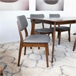 Allora 5-Piece Rectangular Dining Set w/ 4 Fabric Dining Chairs in Gray