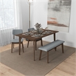 Allora Mid-Century Modern Design Large Fabric Upholstered Dining bench in Gray