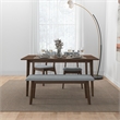 Allora Mid-Century Modern Design Small Fabric Upholstered Dining Bench in Gray