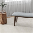 Allora Mid-Century Modern Design Small Fabric Upholstered Dining Bench in Gray