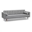 Allora Velvet Mid Century Modern Sofa in Gray