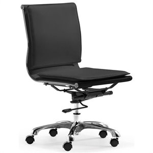 allora modern leatherette armless office chair in black