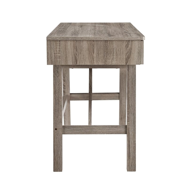 Allora 2-Drawer Small Transitional Wood Space Desk in Gray Wash