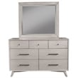 Allora Mid Century Modern Wood 7 Drawer Dresser in Gray