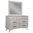 Allora Mid Century Modern Wood 7 Drawer Dresser in Gray