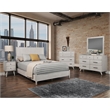 Allora Mid Century Modern Wood Bedroom Mirror in Gray
