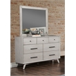 Allora Mid Century Modern Wood Bedroom Mirror in Gray