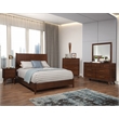 Allora Mid Century Wood Bedroom Mirror in Walnut (Brown)