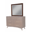 Allora Mid Century Wood Bedroom Mirror in Walnut (Brown)