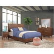 Allora Mid Century Wood Bedroom Mirror in Walnut (Brown)