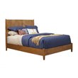 Allora Mid Century Standard King Wood Panel Bed in Acorn (Brown)